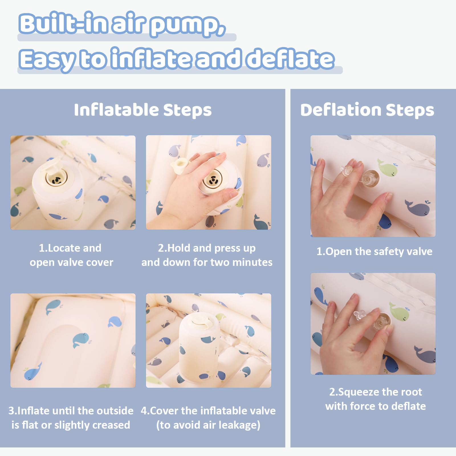 AirSwim tub is versatile for indoor and outdoor use during bath time.