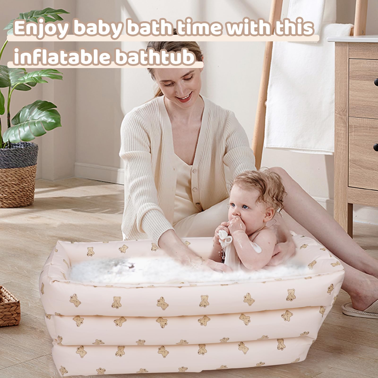 AirSwim BPA-free PVC material ensures durable, safe bath.
