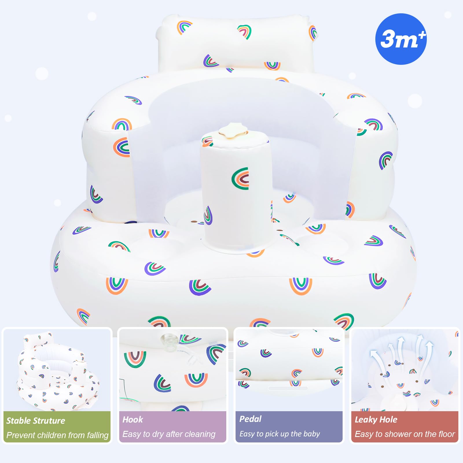 AirSwim BPA-free PVC seat ensures safe, skin-friendly seating.