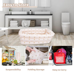AirSwim foldable tub folds compactly for travel and storage.