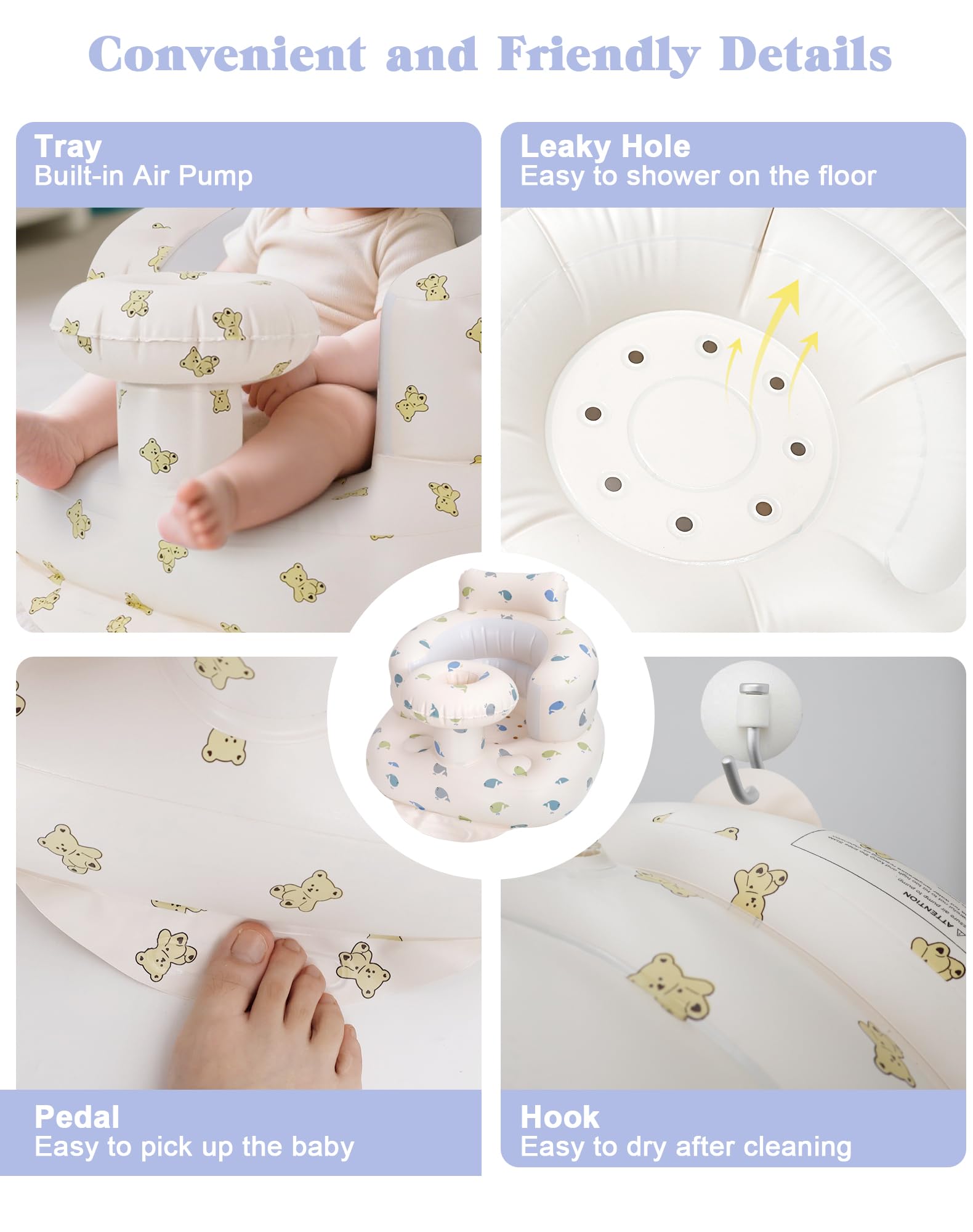AirSwim infant seat suitable for indoor and outdoor use.
