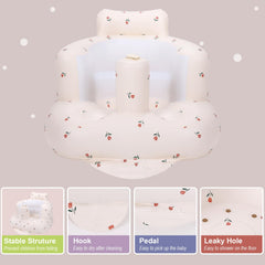 AirSwim inflatable baby chair side view highlighting stable structure for floor play