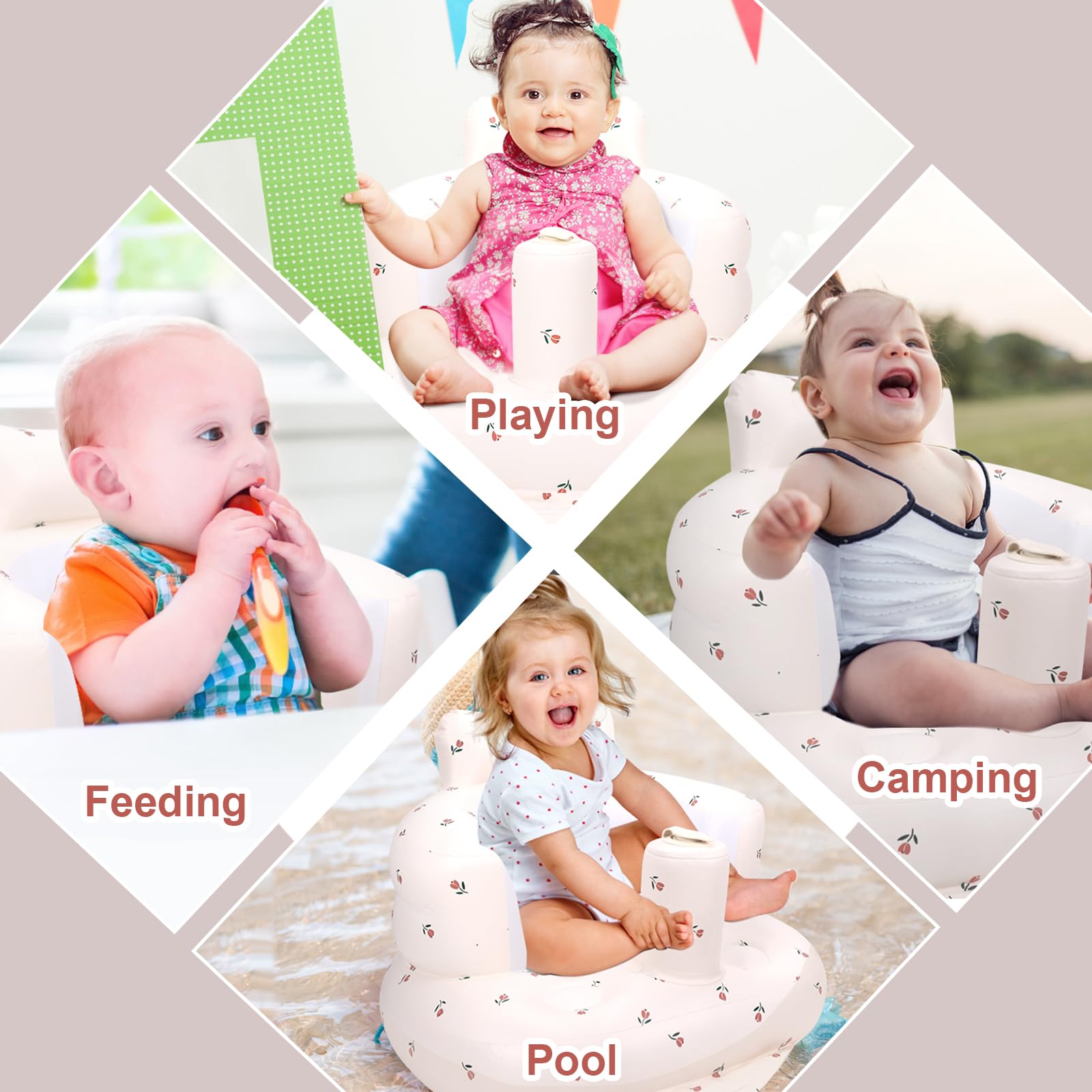 AirSwim wrap around design cradling a baby for secure seating