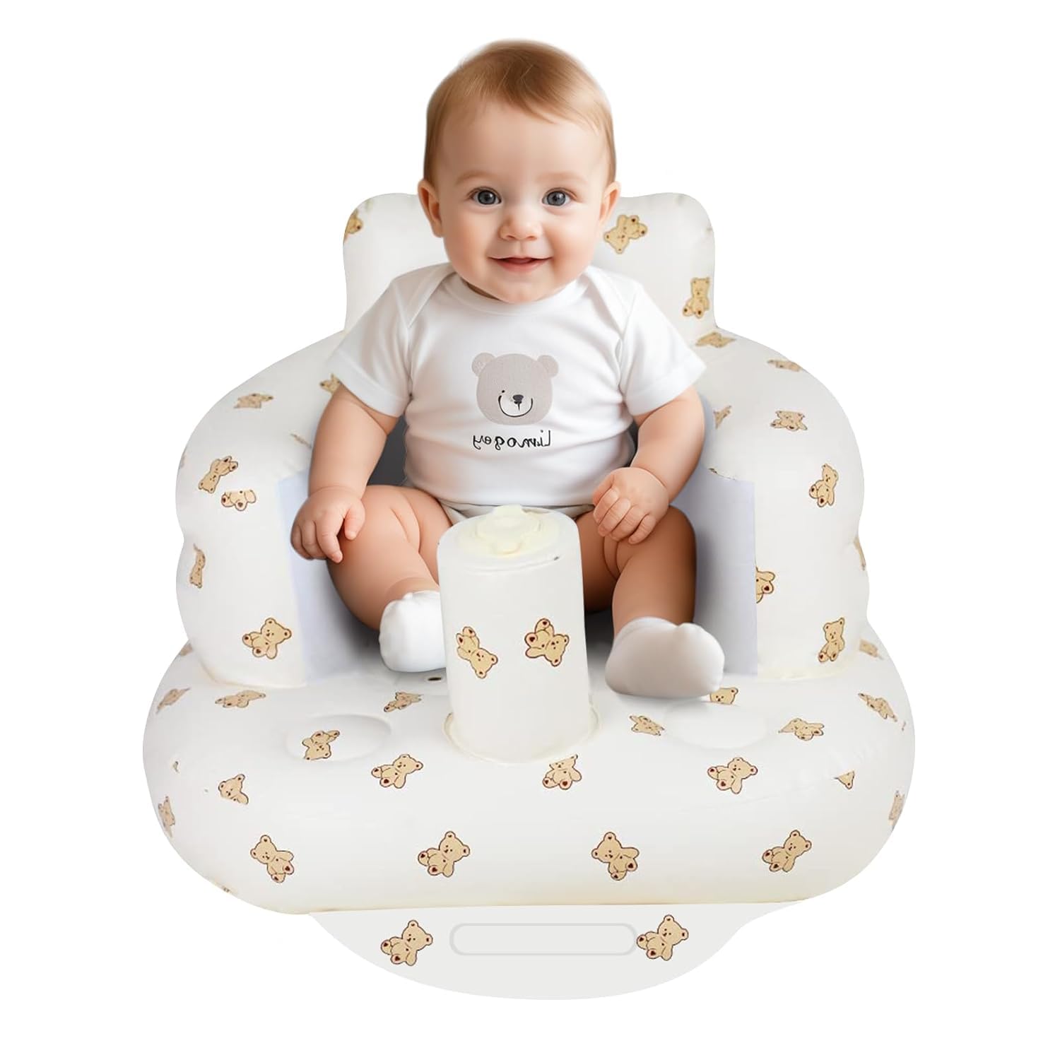 AirSwim inflatable baby seat backrest detail shows soft, supportive seating