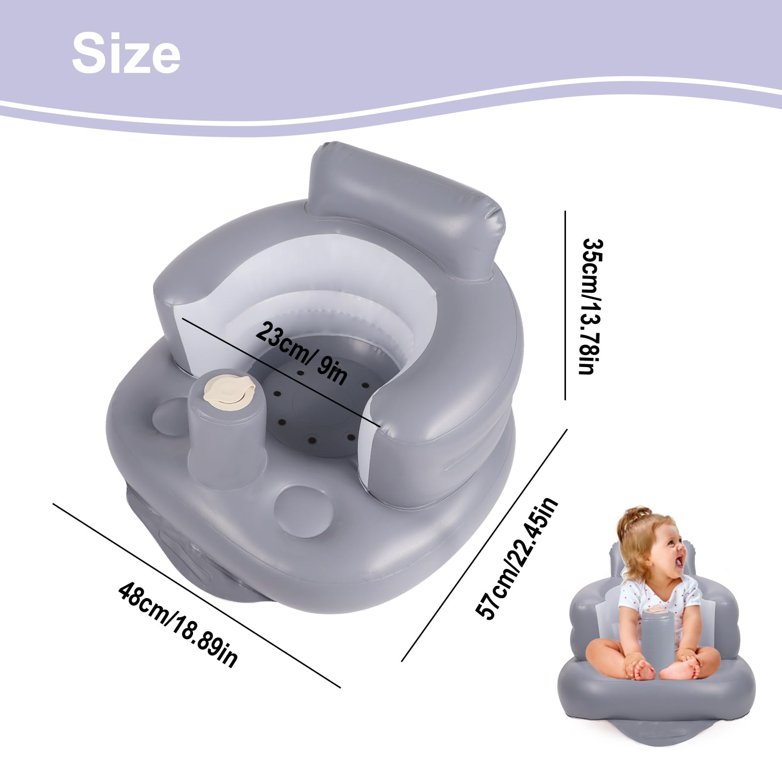 AirSwim floor chair adapts for floor play, bed, or outdoors.