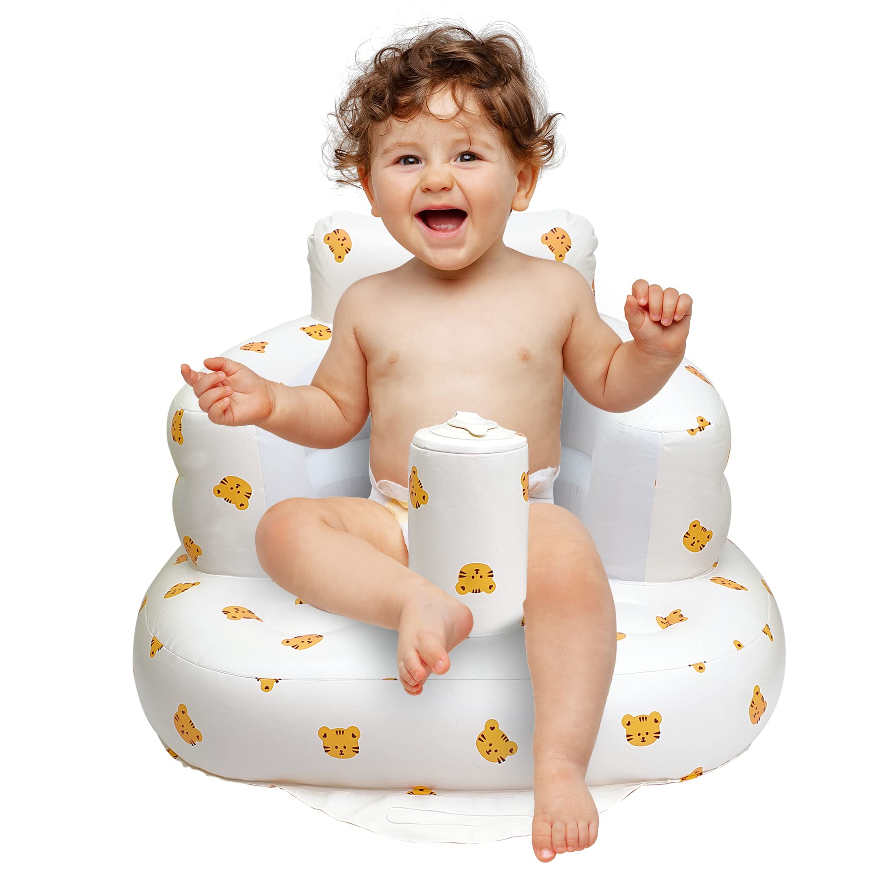 AirSwim tiger-pattern seat doubles as a cute photo prop.
