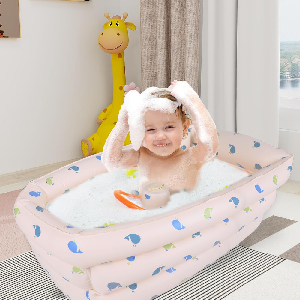 AirSwim portable tub doubles as a small ball pool for playtime.