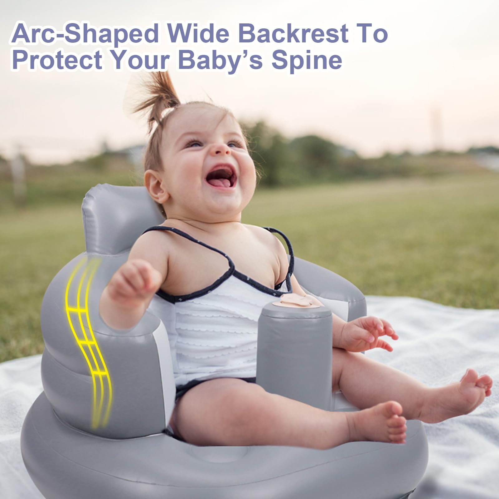 AirSwim spine-support design cradles baby as they learn to sit safely.