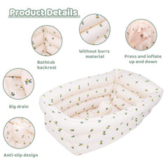 AirSwim travel-foldable tub ready to inflate quickly for on-the-go bath time.