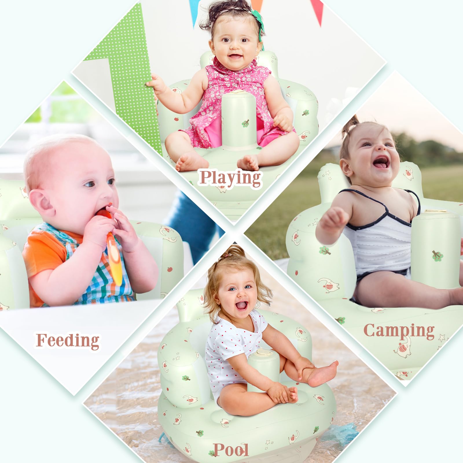 AirSwim wrap-around design cradles baby like arms and stabilizes posture during activities.