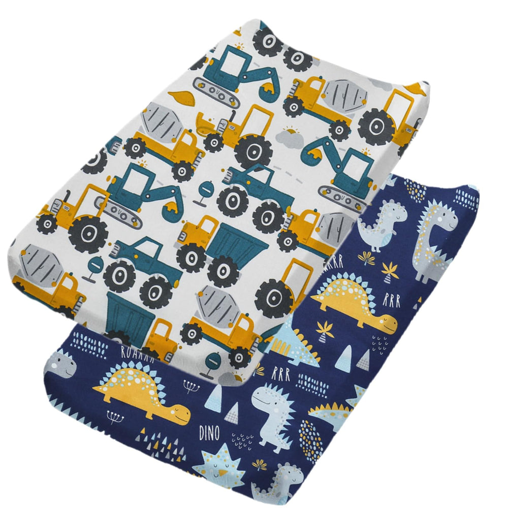 Aisawate changing pad cover with dinosaurs print, soft and breathable for comfy diaper changes.