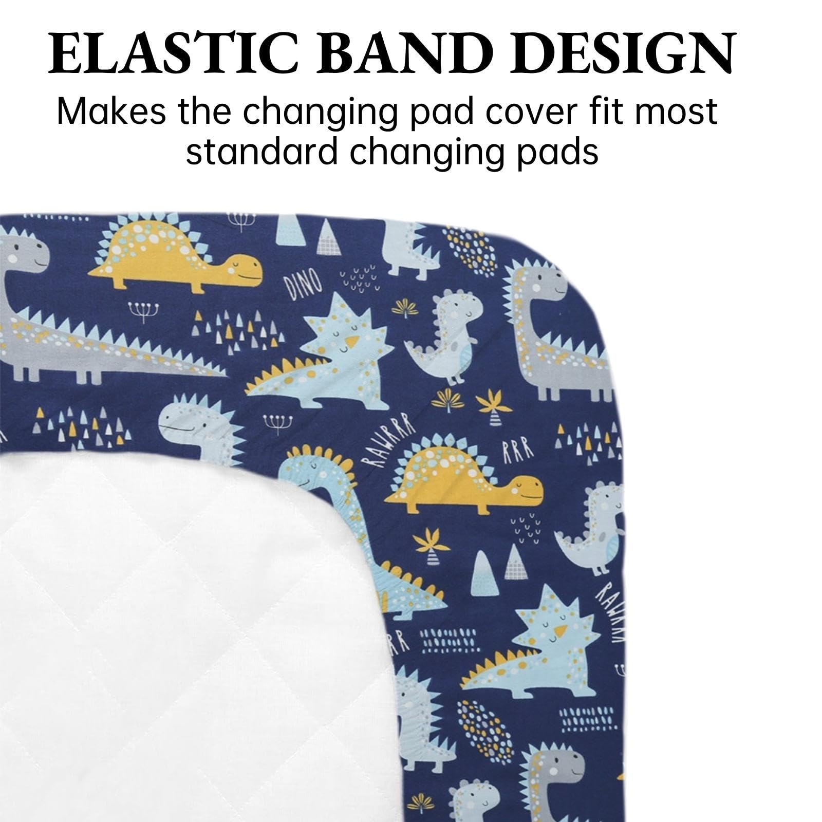 Aisawate changing pad cover with elastic band ensures secure fit on contoured pads.