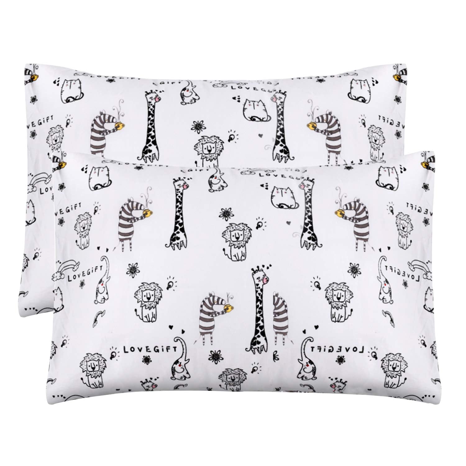 Aisawate kid toddler pillowcase 2-pack front view highlights soft organic cotton