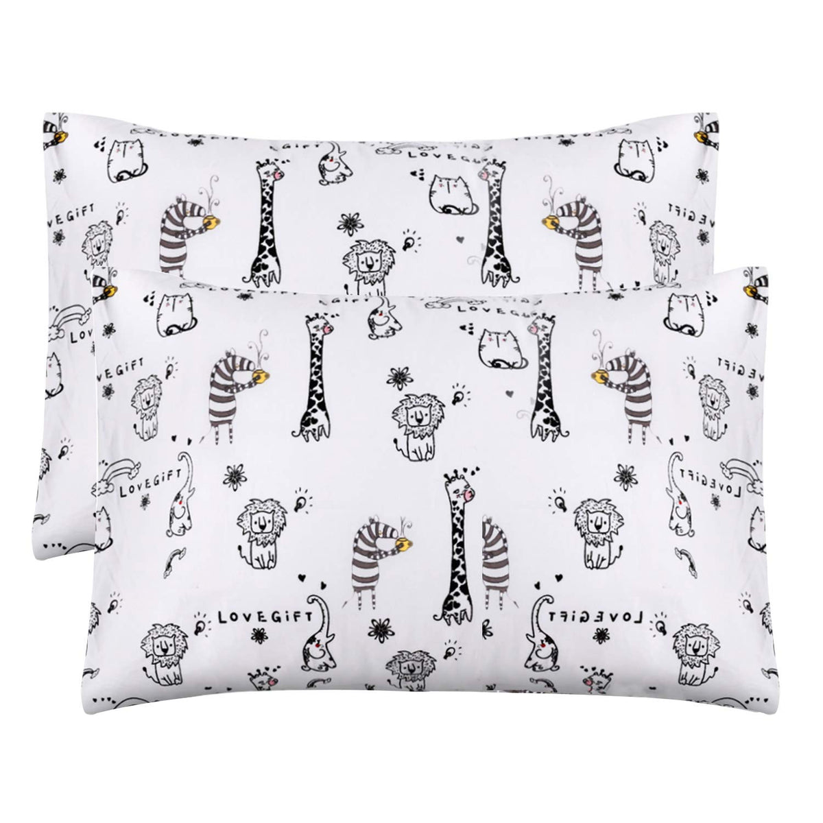 Aisawate kid toddler pillowcase 2-pack front view highlights soft organic cotton