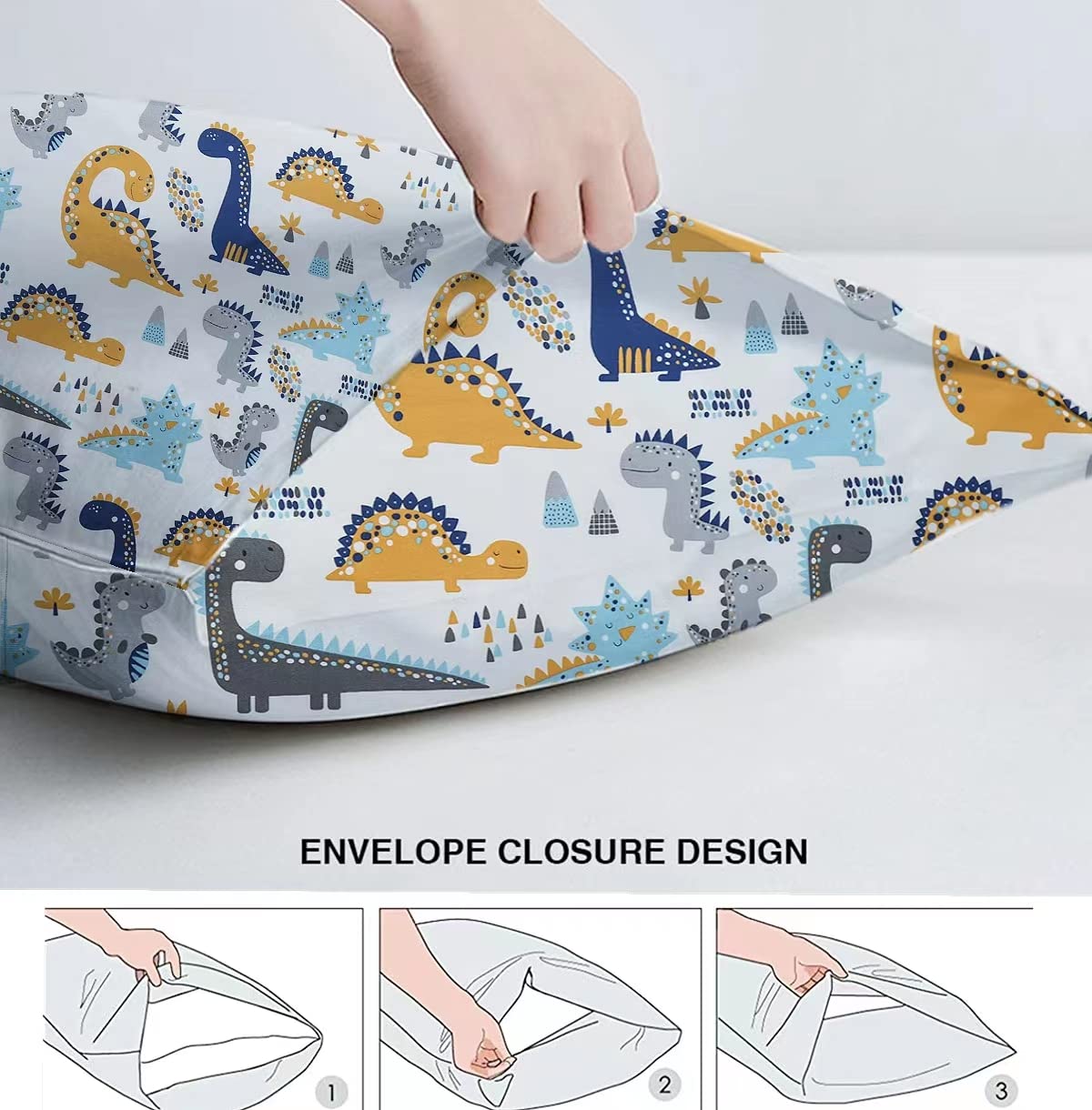 Aisawate 14x20 pillowcase with toddler pillow compatibility illustration.