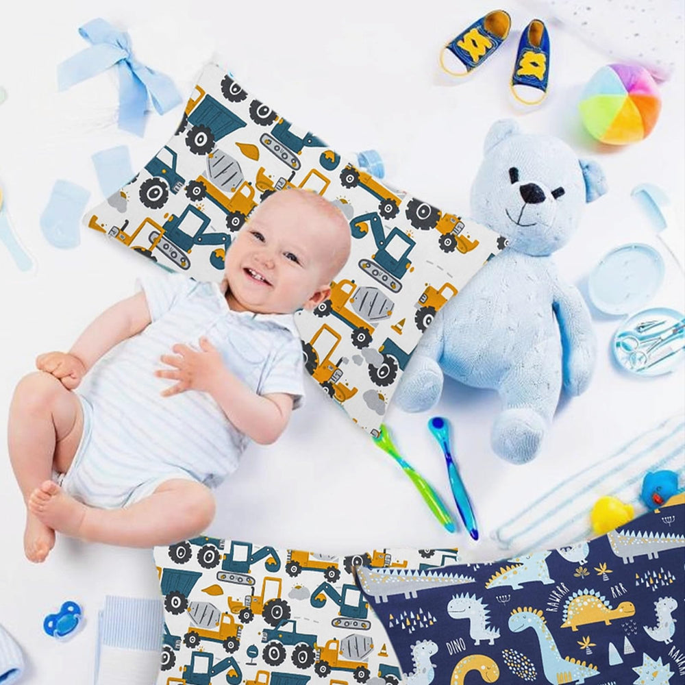 Aisawate pillowcase featuring trucks pattern, fits 13x18 or 14x19 pillows, keeps pillow clean and cozy