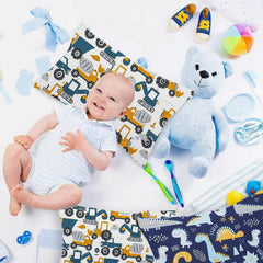 Aisawate pillowcase featuring trucks pattern, fits 13x18 or 14x19 pillows, keeps pillow clean and cozy