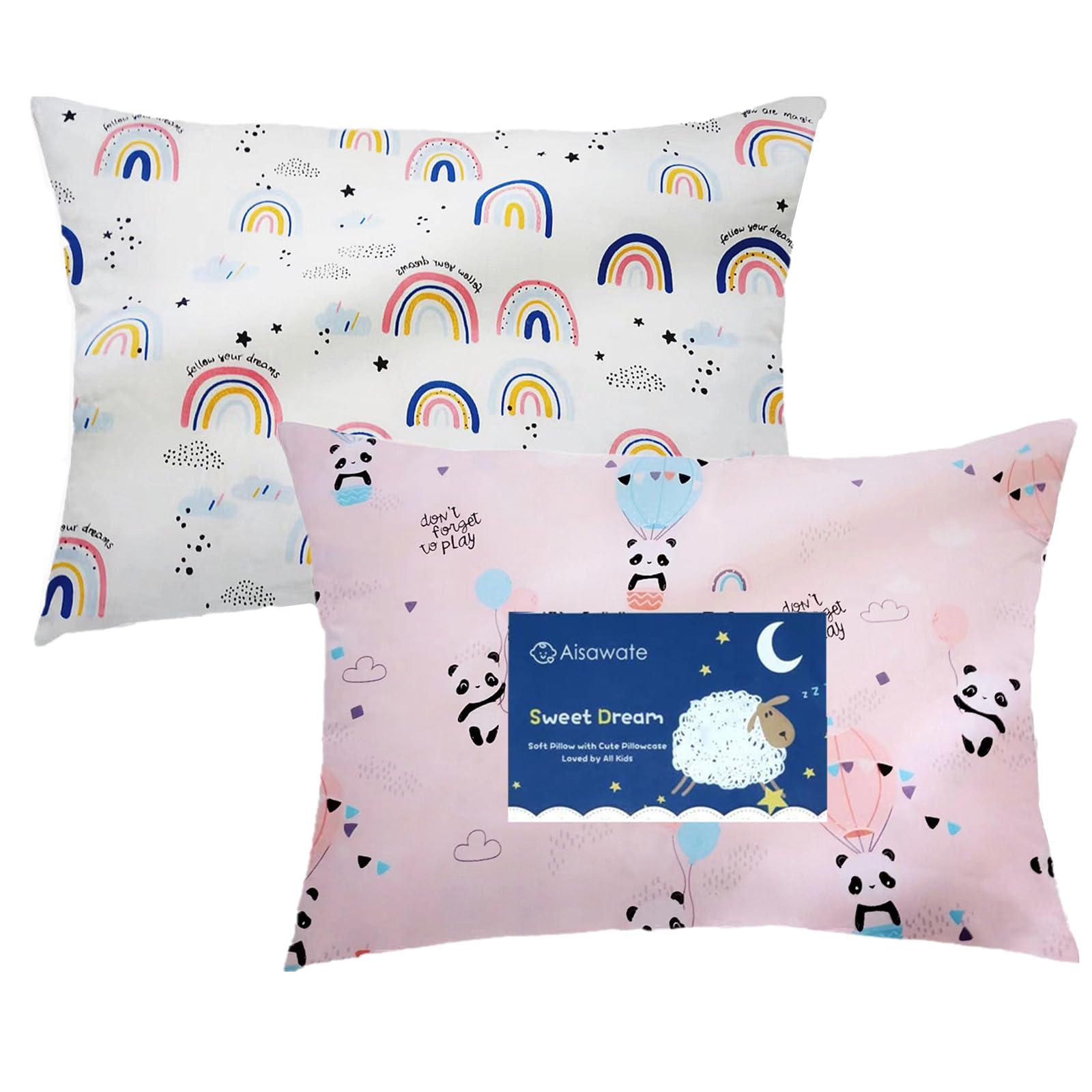 Aisawate rainbow kids pillowcase in soft cotton and breathable fabric