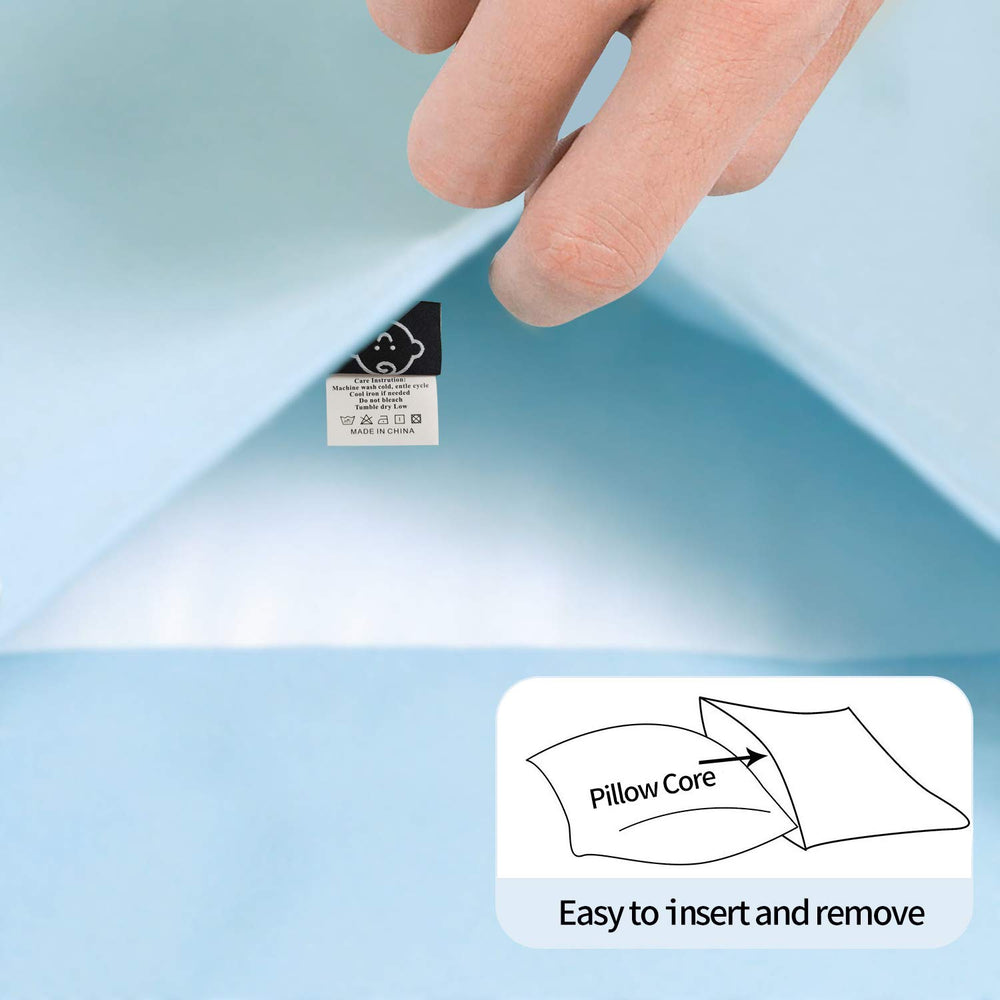 Aisawate blue pillowcase is machine-washable for easy care