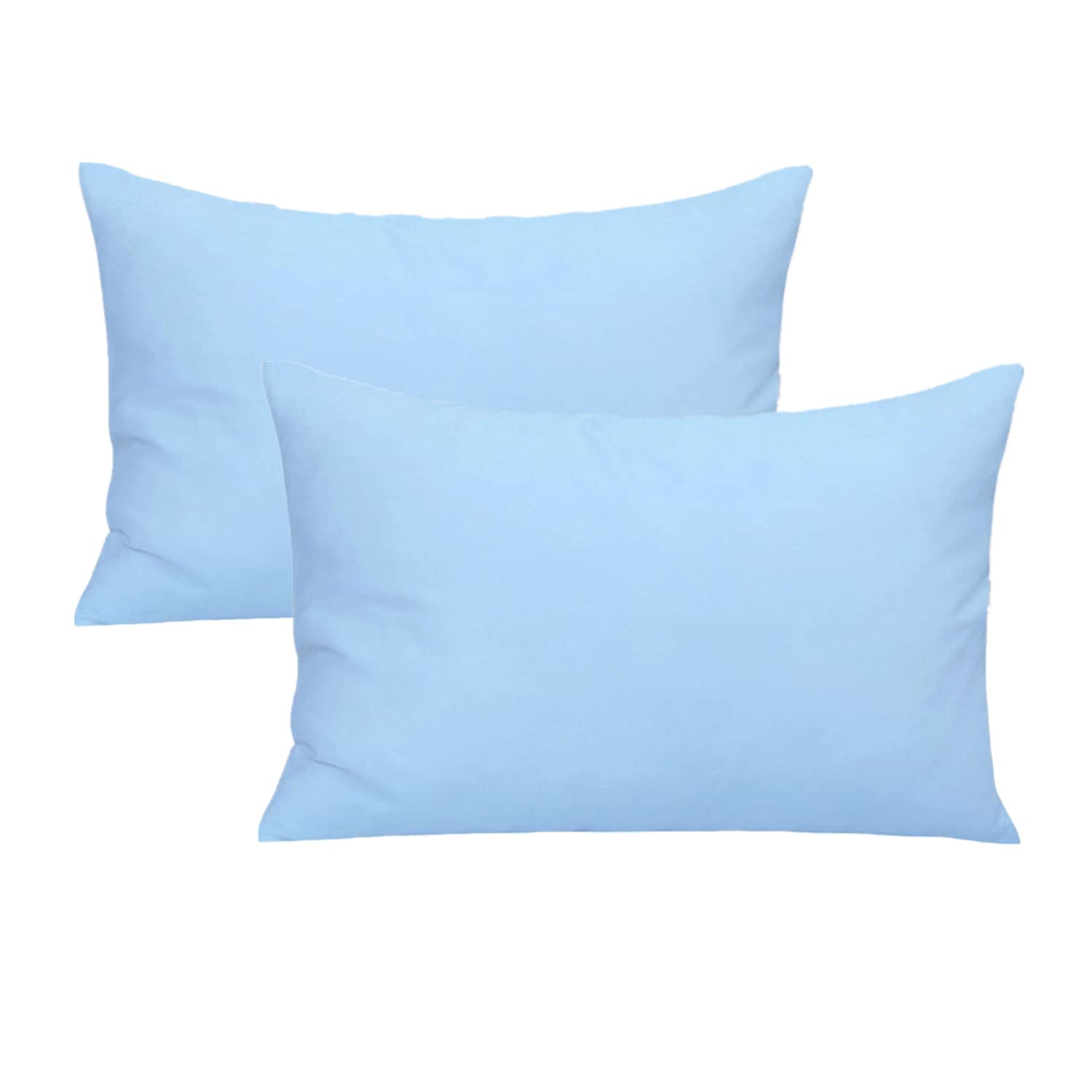 Aisawate toddler pillowcase two-pack in blue, close-up of soft cotton texture for gentle sleep