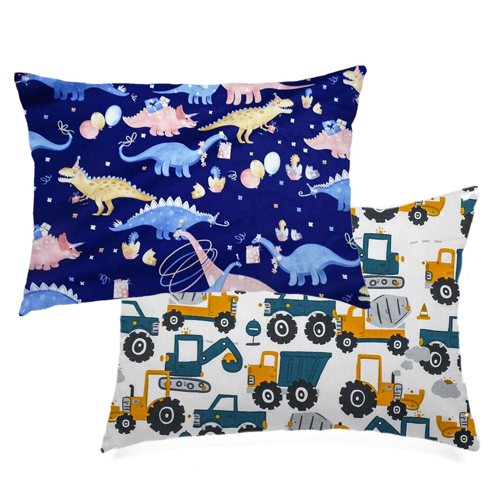 Aisawate truck-pattern pillowcase 14x20 in two-pack for kids' travel pillows