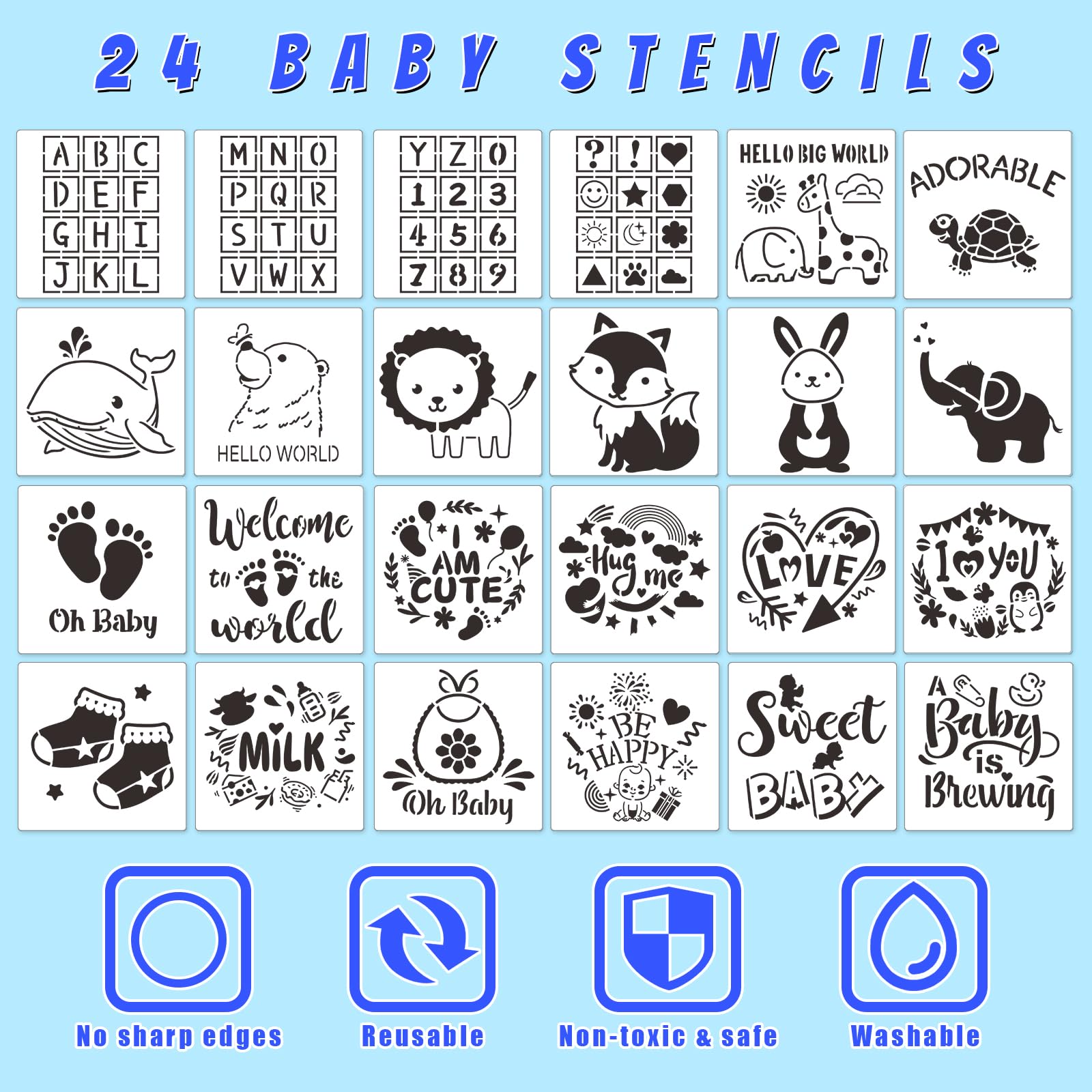 Aisharery 4x4 stencils set for quick, clean designs on fabric