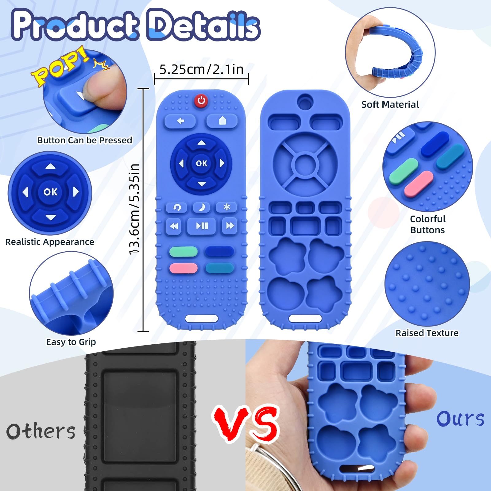 AiTuiTui anti-slip teether design helps little hands hold securely