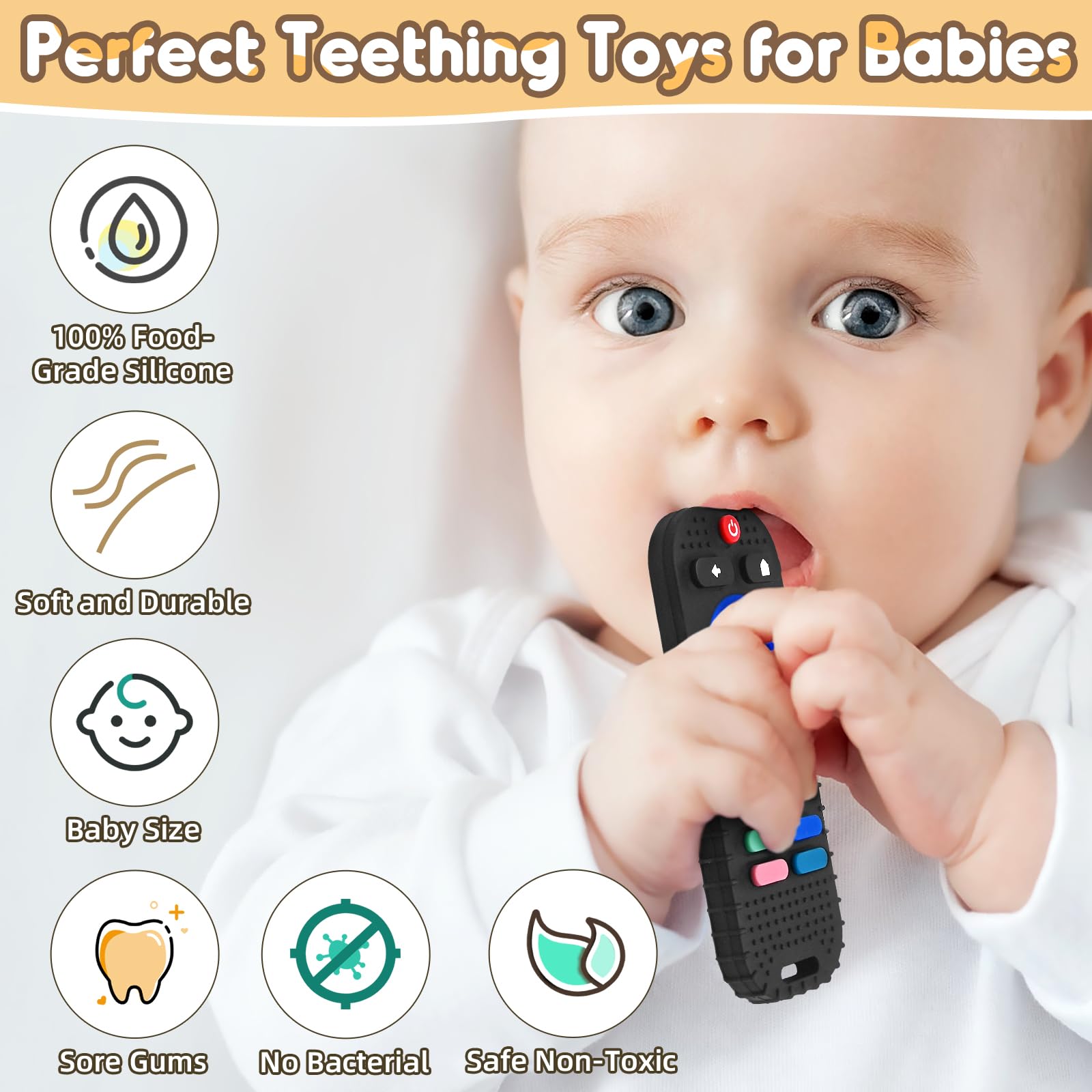 AiTuiTui gamepad teether with colorful textures for sensory play
