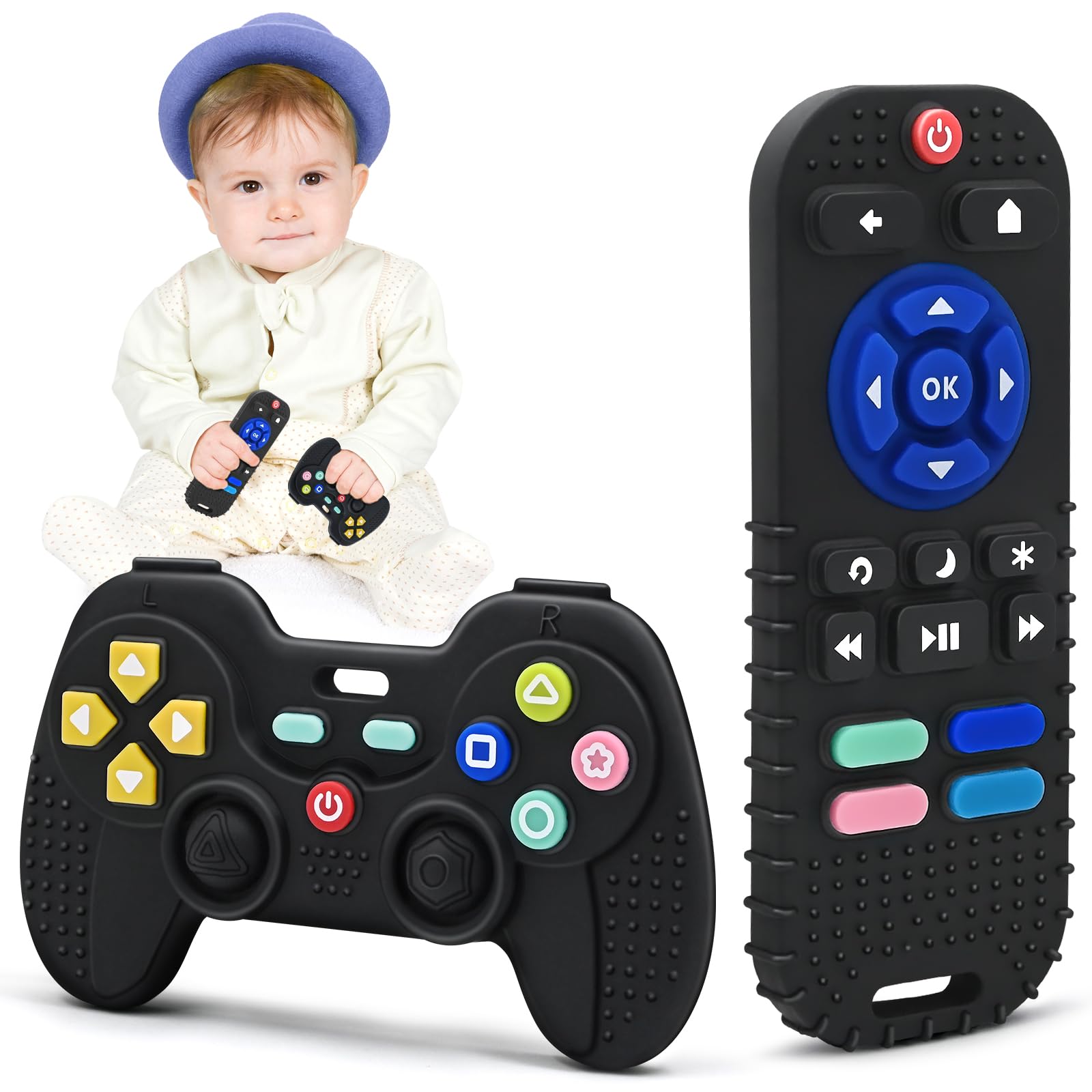 AiTuiTui remote-control teether soothing gums and engaging baby