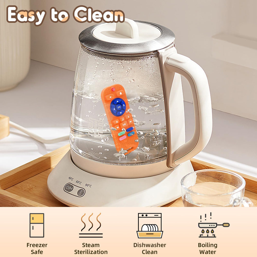AiTuiTui bath toy teether orange, waterproof for splashy play.