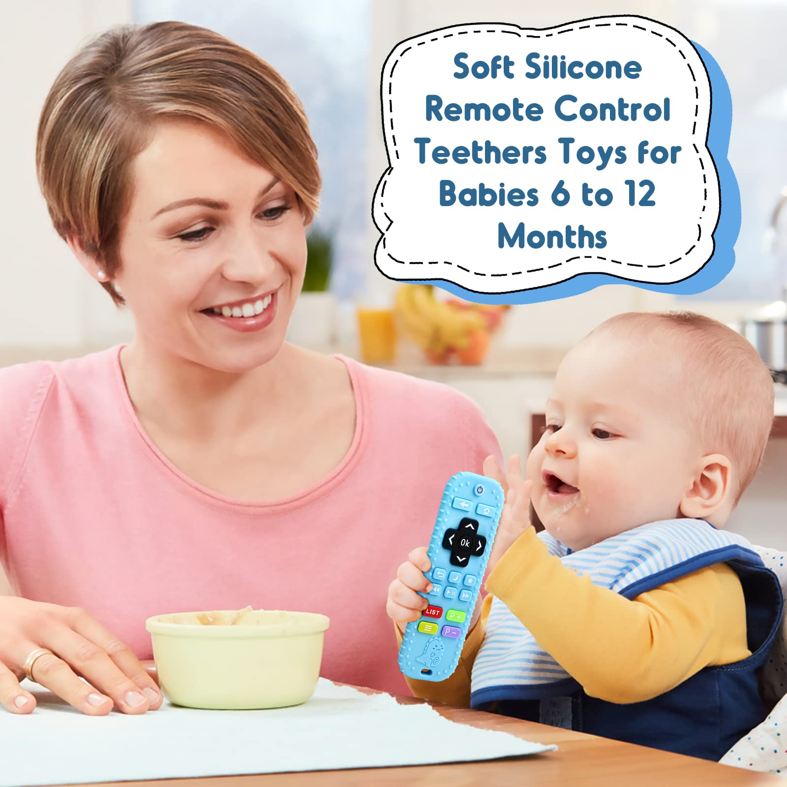 AiTuiTui easy-clean teether safe for dishwasher sterilization.