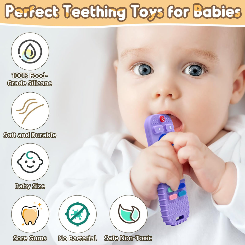 AiTuiTui silicone teether with dinosaur textures for better grip