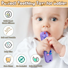 AiTuiTui silicone teether with dinosaur textures for better grip
