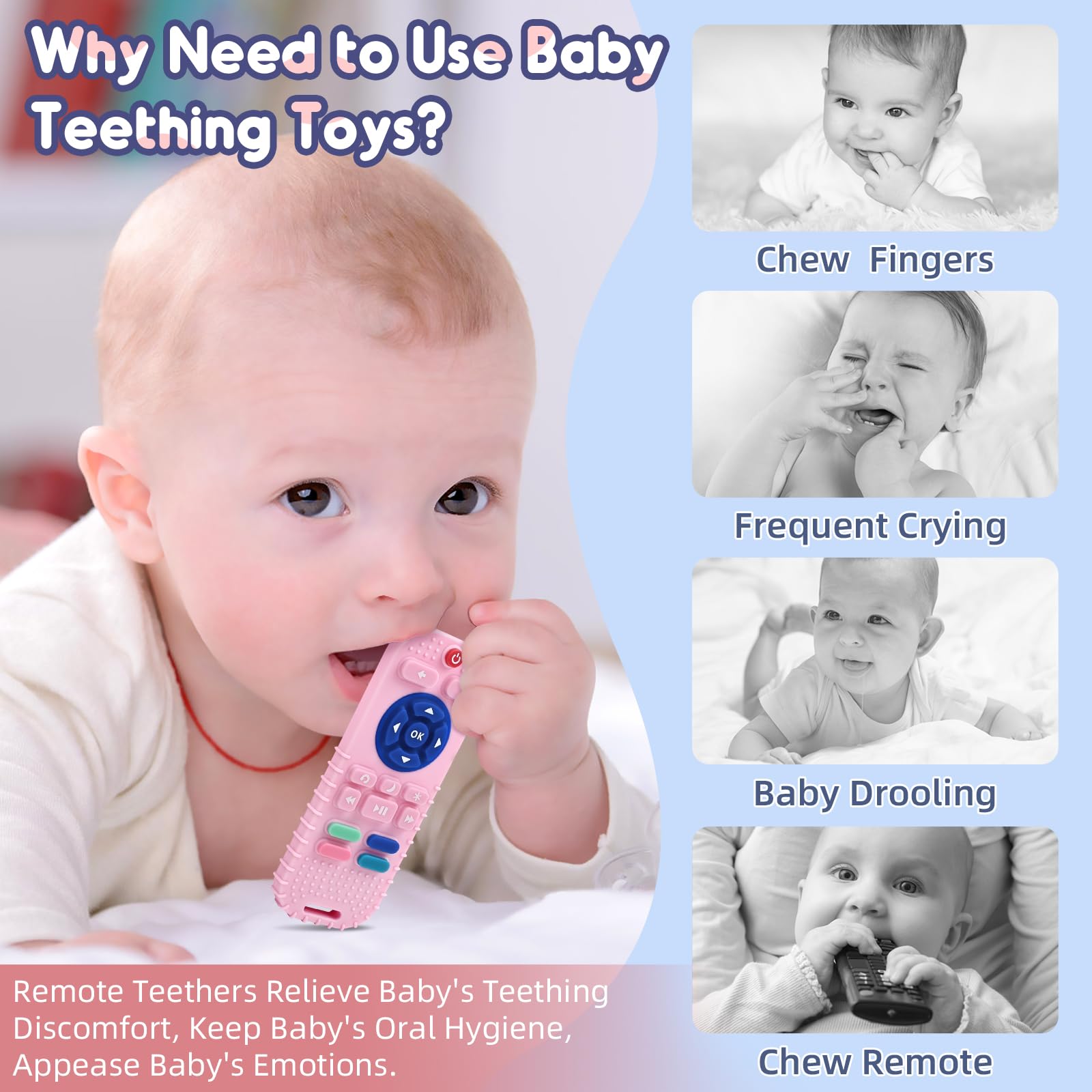 AiTuiTui silicone teether soft and odor-free for gentle soothing.