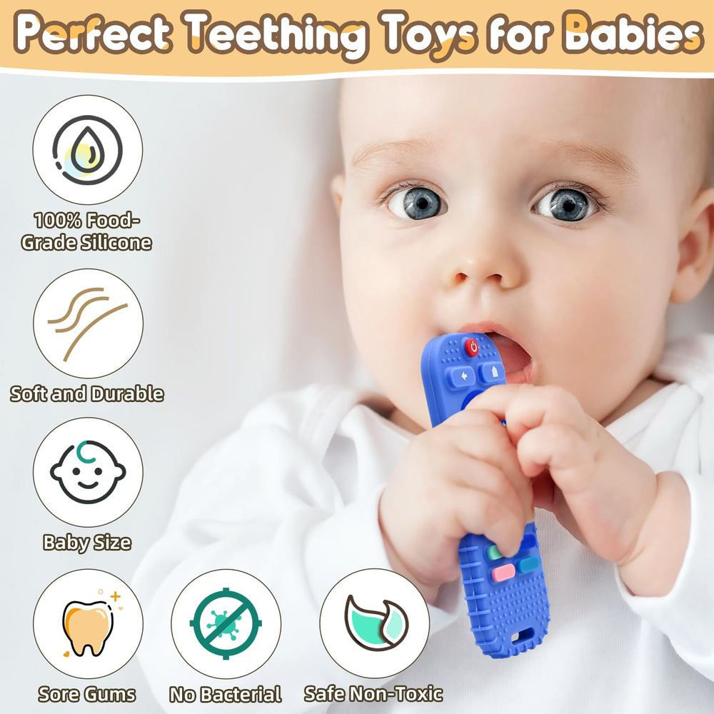 AiTuiTui silicone teether textures for gentle gum relief and easy grip for babies 3–12 months