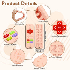 AiTuiTui teething toy pink in hand, easy grip with raised textures.