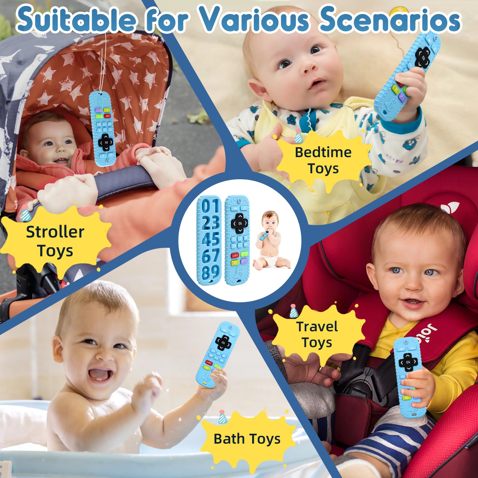AiTuiTui waterproof bath toy teether for splash time.