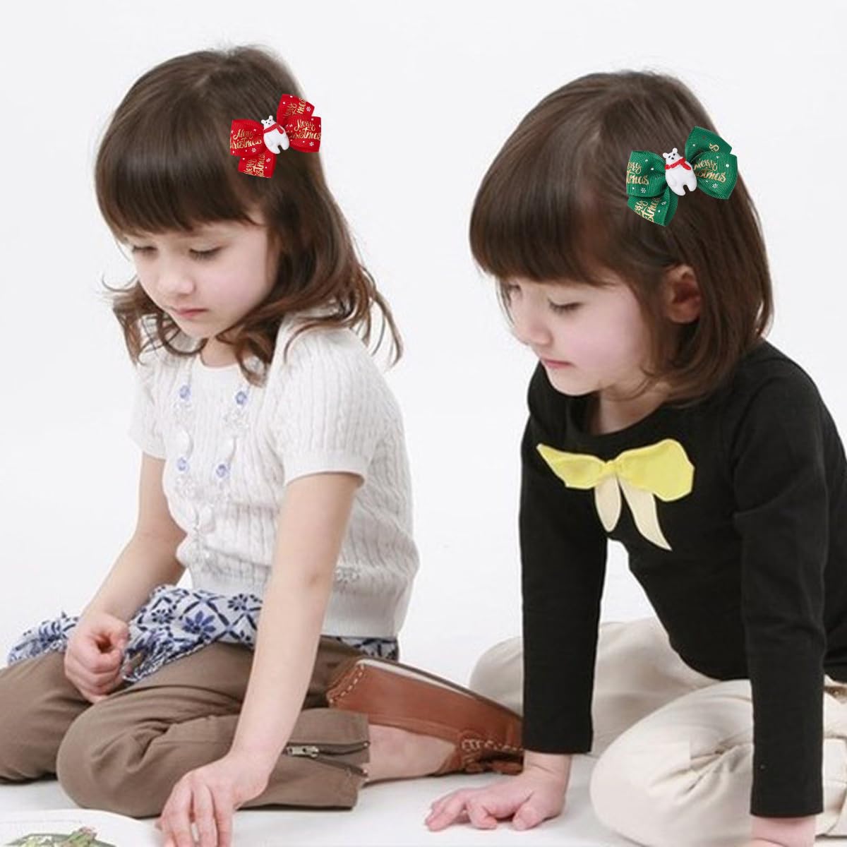 AIUPUOC Santa Claus hair bow clip for playful holiday looks