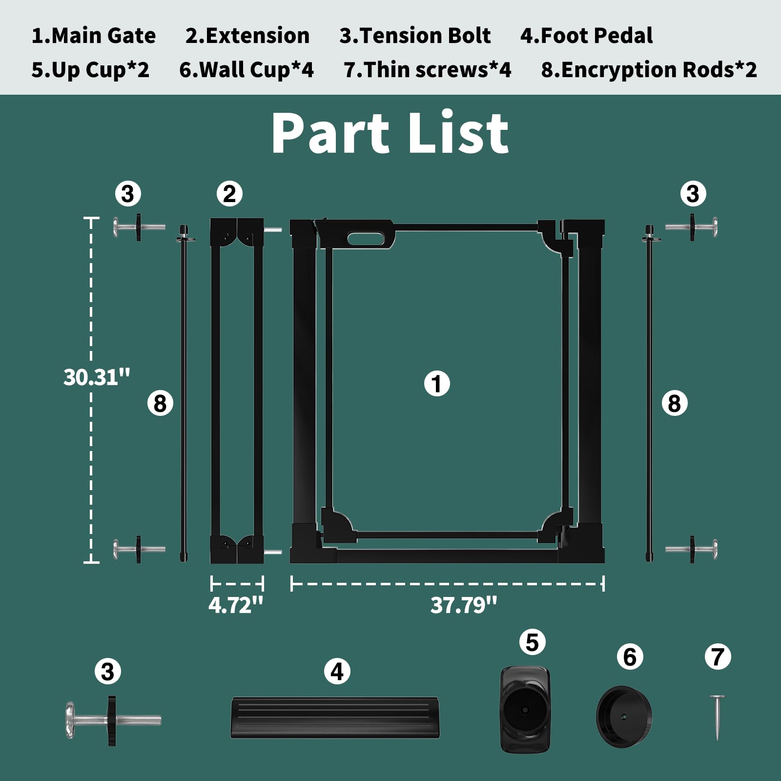 AiWMGL dual-lock system on clear acrylic gate for one-handed adults operation