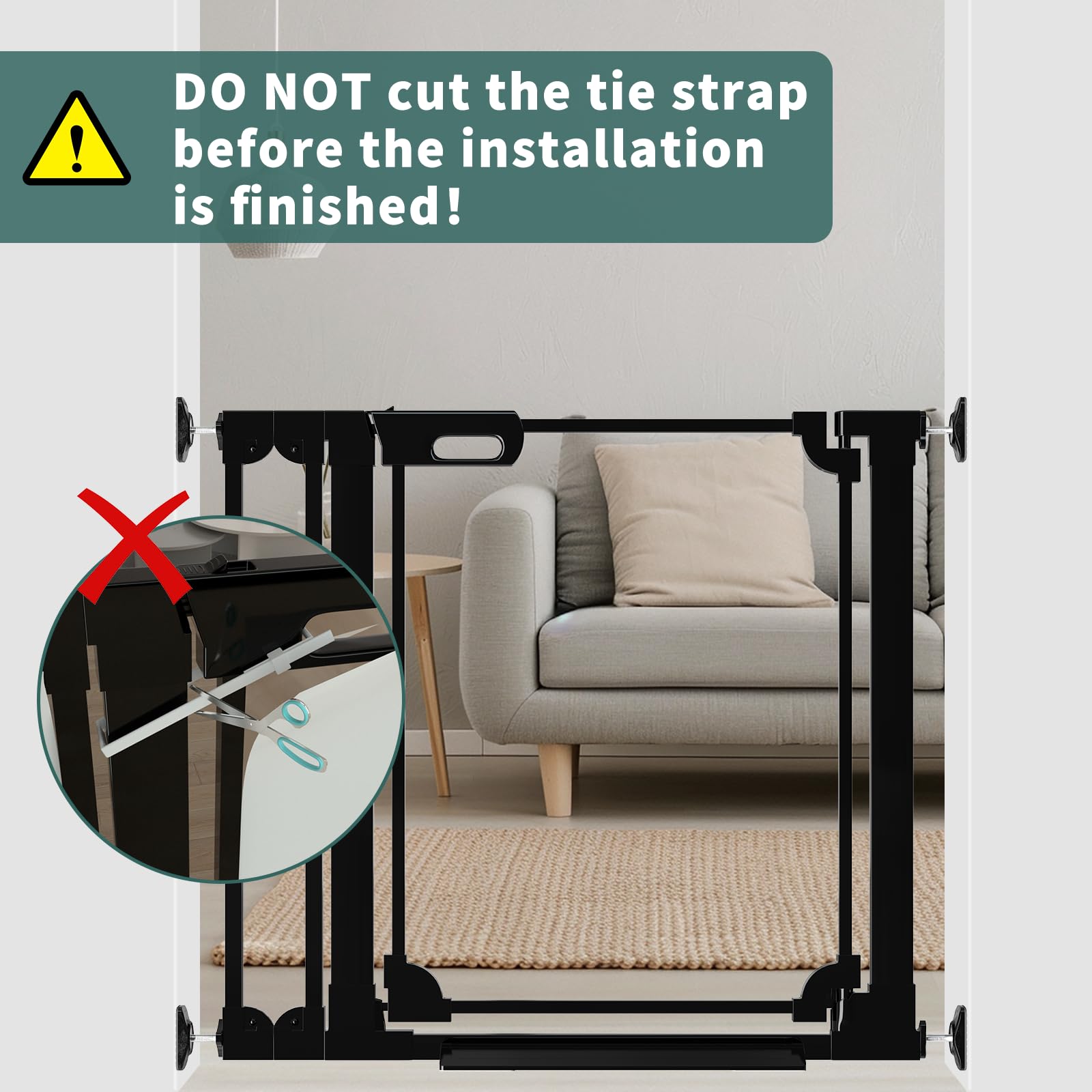 AiWMGL indoor-use gate positioned at a stair opening for safety