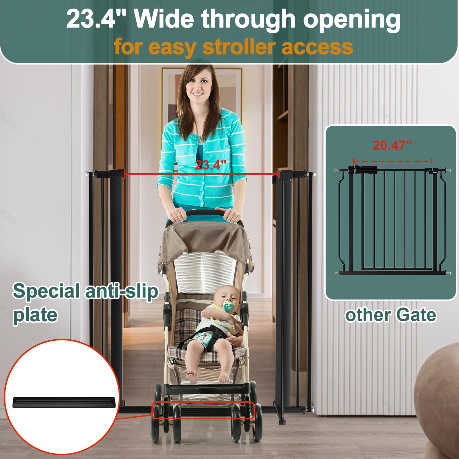 AiWMGL dog gate double lock system keeps children safe while adults access gate