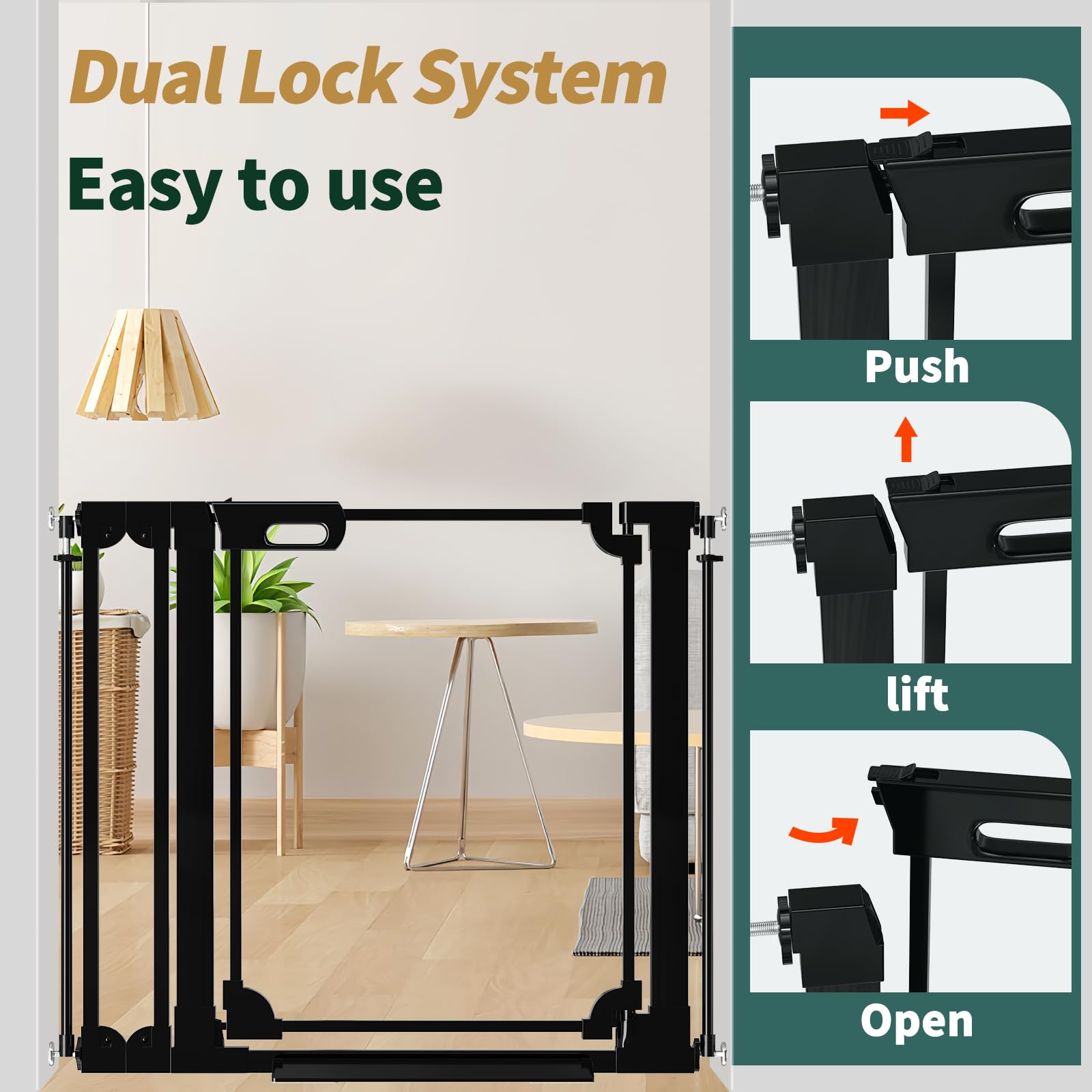 AiWMGL easy-clean-surface-baby-gate cleans quickly for busy homes.