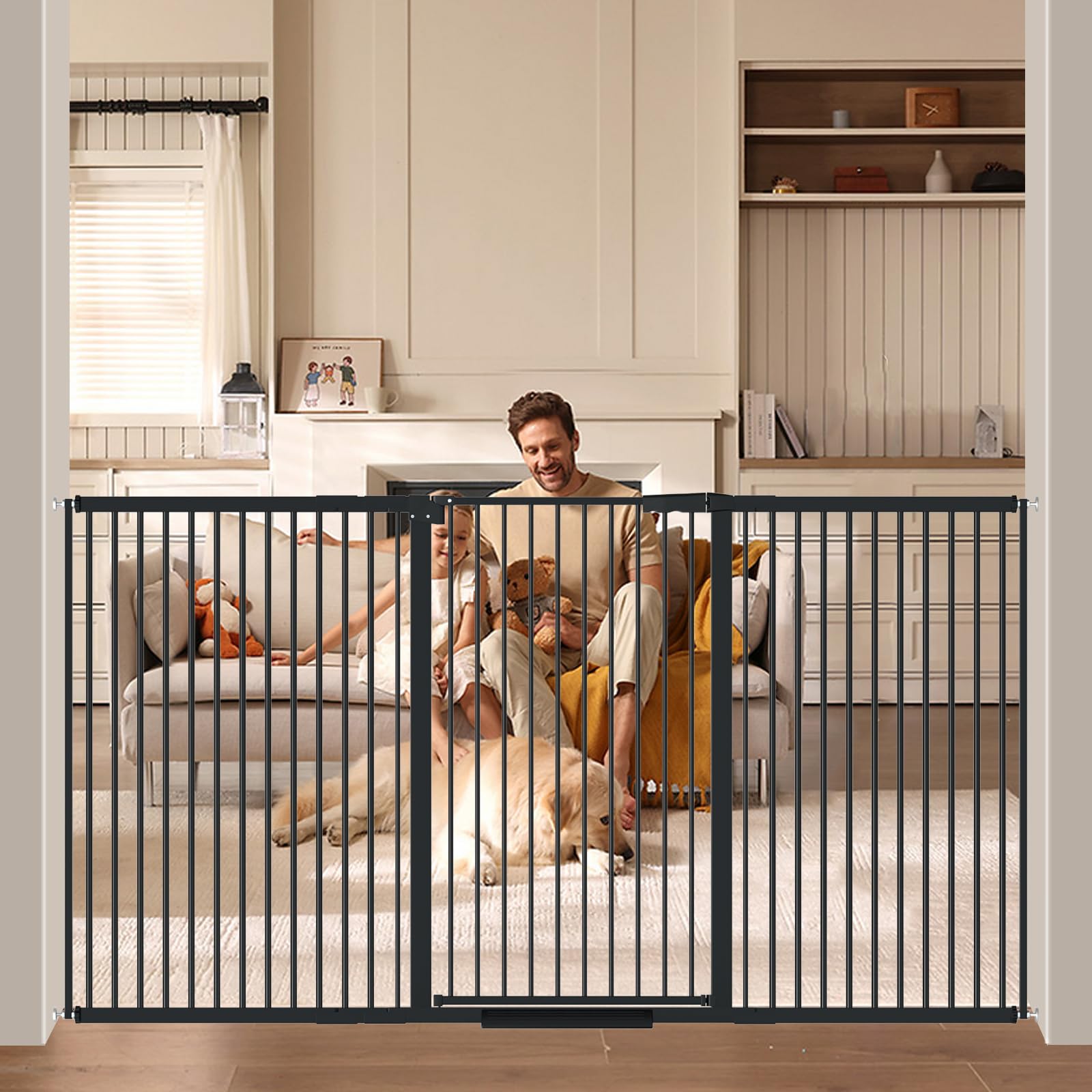 AiWMGL gate angled view highlighting 1.37-inch ultra-narrow spacing for small pets