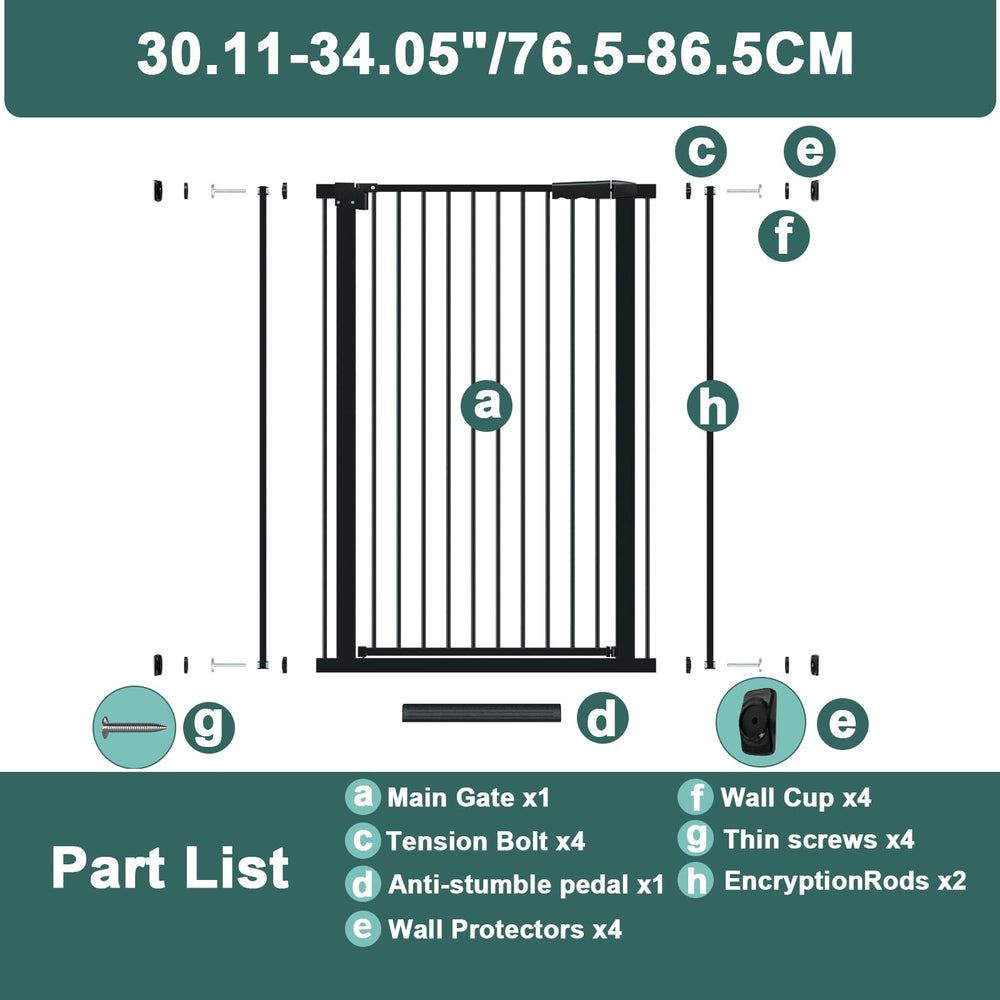 AiWMGL gate pressure-mounted installation is tool-free with wall-protection pads.