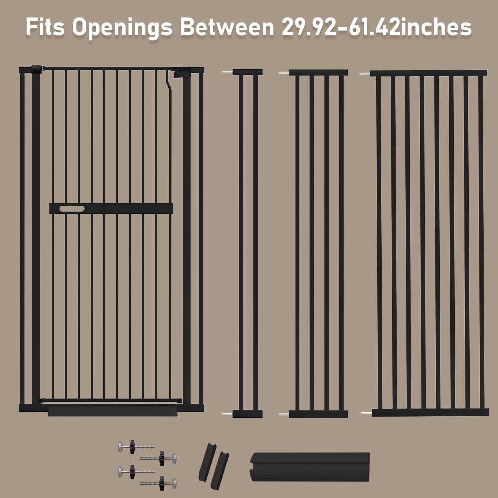 AiWMGL gate measures 71 inches high to deter jumping in larger households