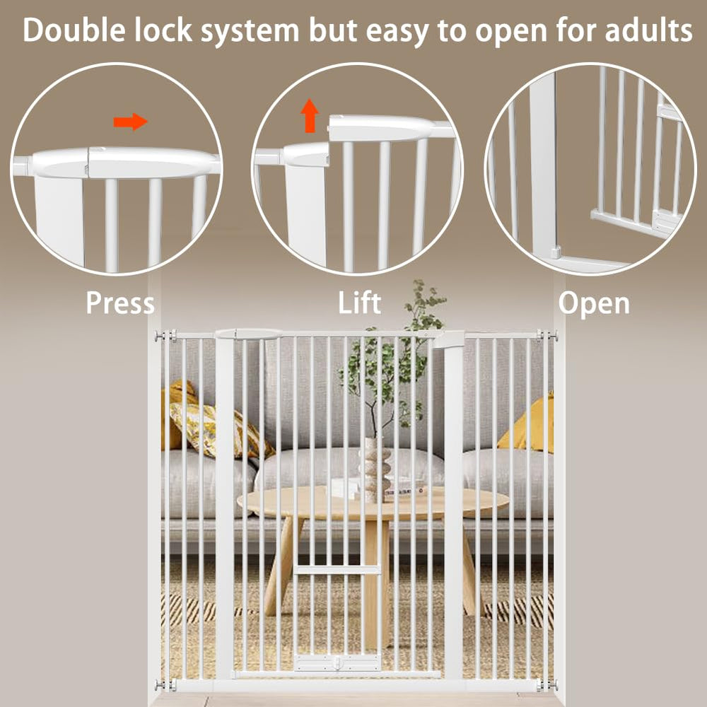 AiWMGL modern steel finish pet gate blends with interiors.