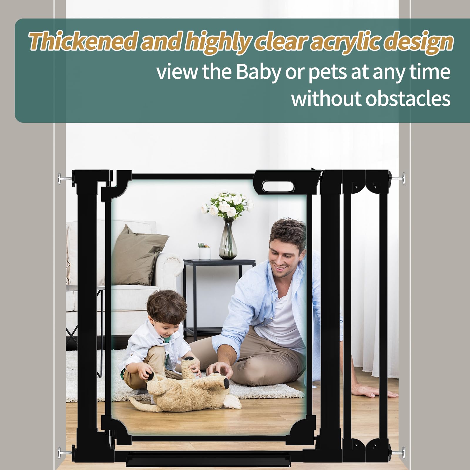 AiWMGL transparent-design-safety-gate blends with decor while keeping kids safe.