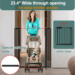 AiWMGL walk-through 23.4-inch wide opening for strollers and carriers.
