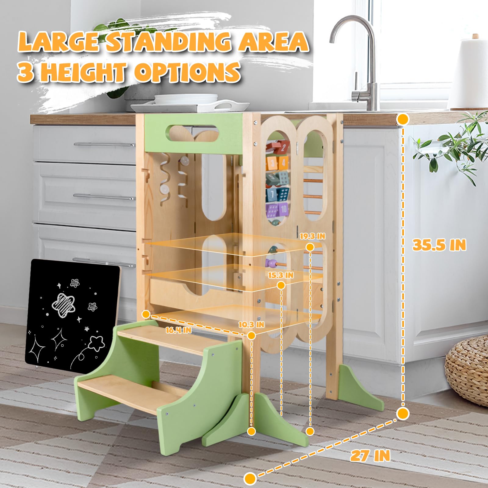 aiwo 2-step stool separate climb mode promotes independent stepping.