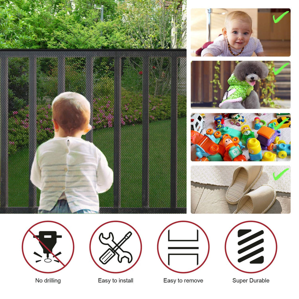 Aixingyun banister guard on a railing protects toddlers safely.